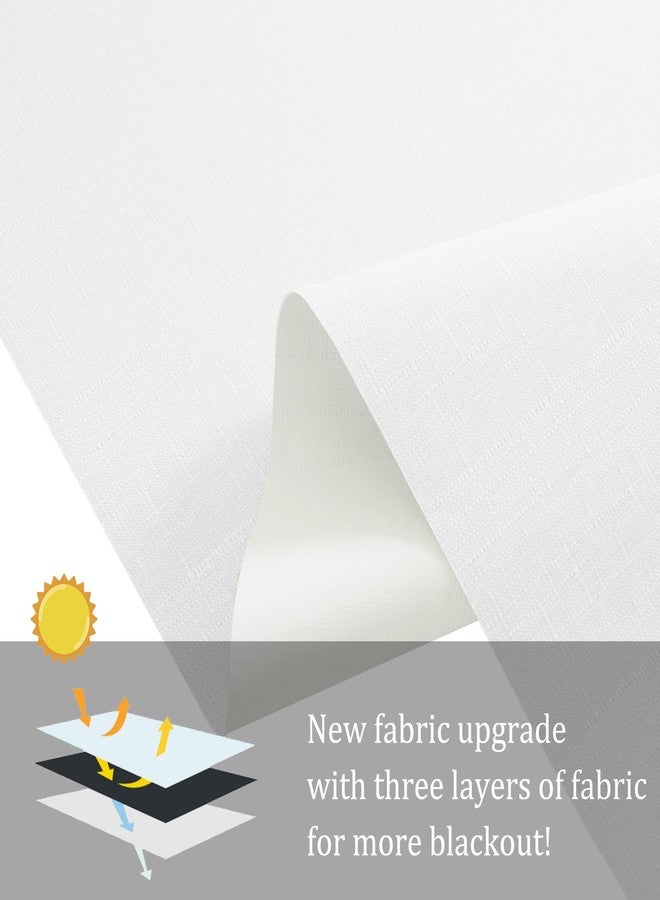 NUTRO CHILL Blackout Window Blinds Cordless, Spring System Window Shades with UV Protection Thermal Insulated Linen Fabric, Roller Blinds for Home Office(37''x72'', White) - Image 2